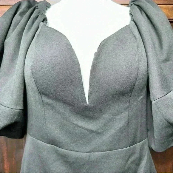 NWT! Impressions Say Less Dress In Black / Bubble Sleeves / Woman’s Small - Picture 7 of 15